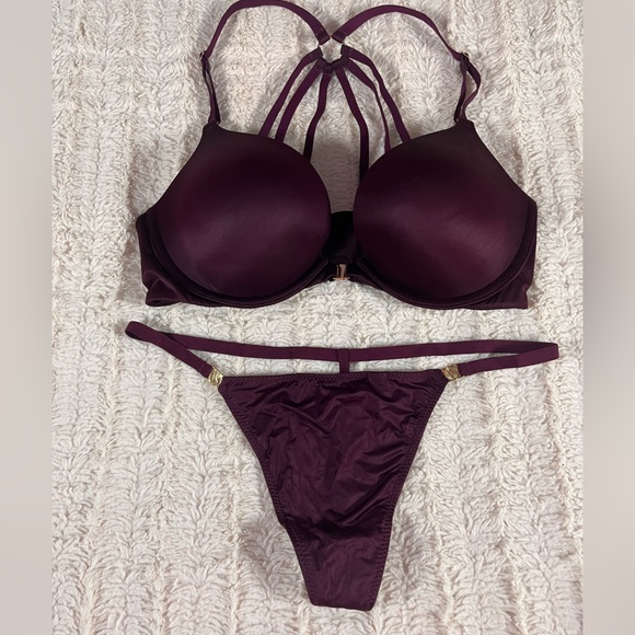 Victoria’s Secret Deep Purple Bra & Panties Set 34C L NWOT - Picture 1 of 8